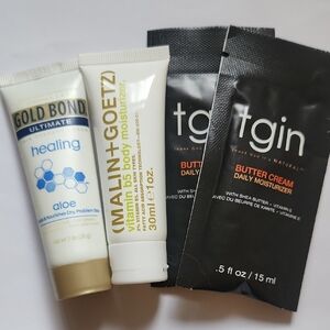 TGIn, Malin+Goetz, and Gold Bond Skincare Set